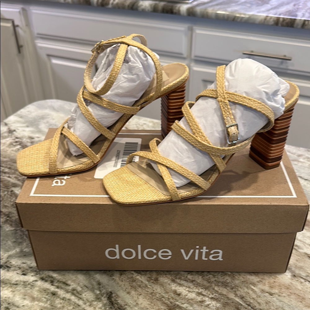 🌞 Dolce Vita Jenko Raffia Heels – Size 8 – NEW IN BOX 🌞 - Picture 10 of 13